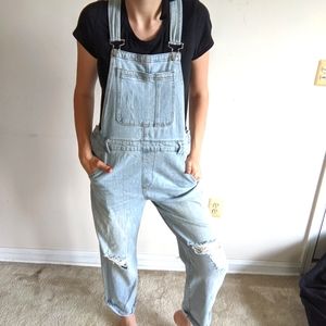 Wild Fable Light Wash Ripped Overalls